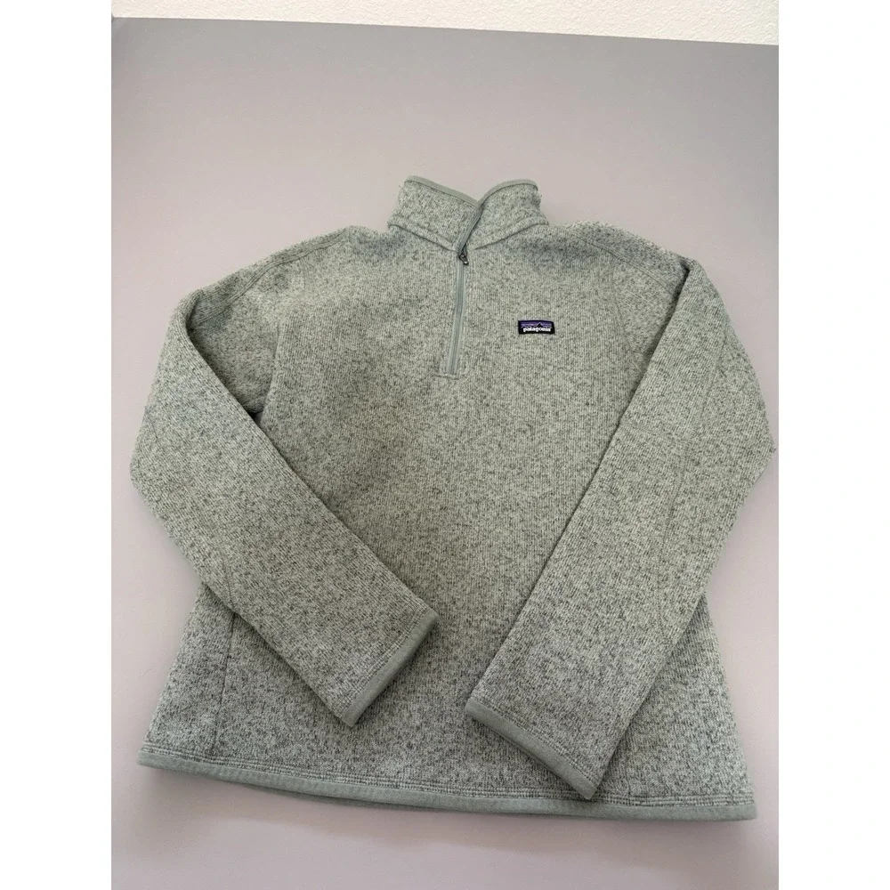 Patagonia Better Sweater 1/4 Zip Pullover‎ Heather Grey Fleece Womens Small